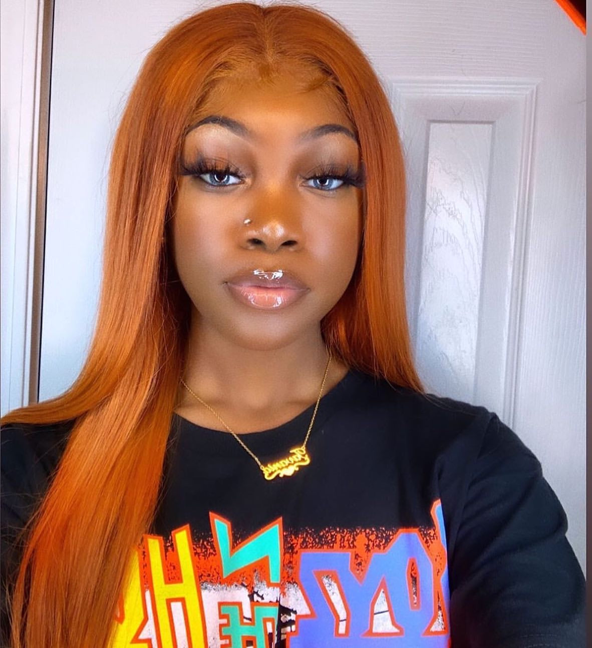 HD Lace Closure Wig And Orange Colored Wig