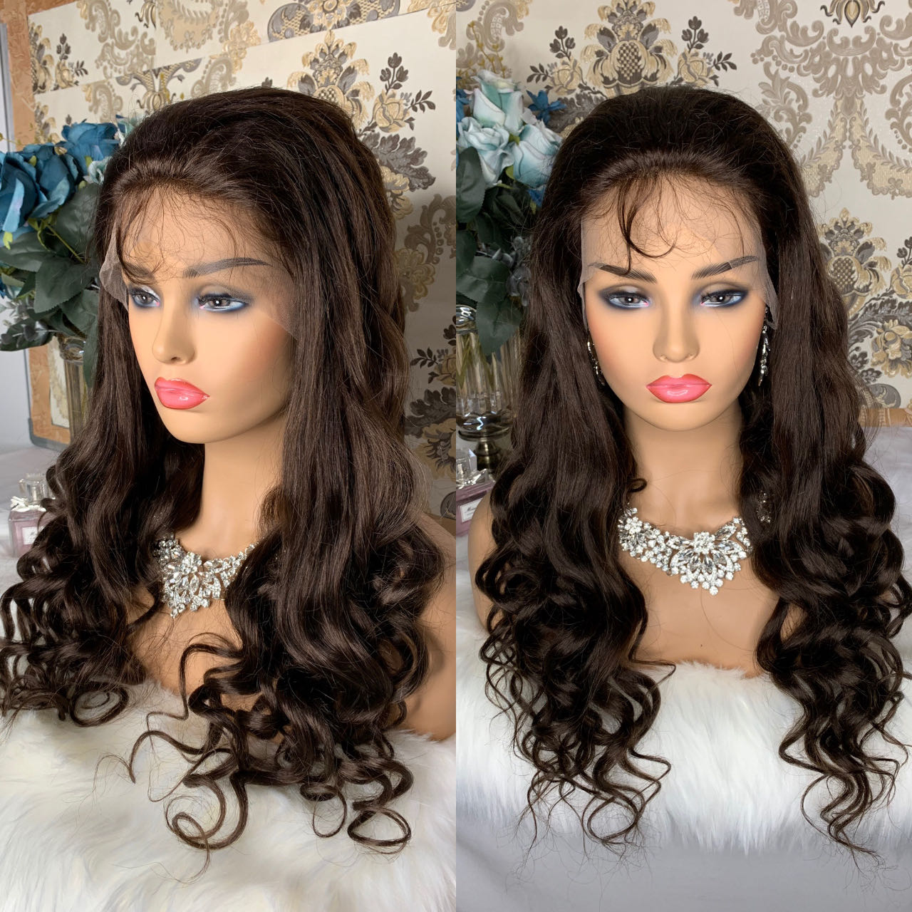 Sunbeauty Hair Honey Color 3# Loose Wave 13x4 Lace Front Wig,100% Human Hair Extensions