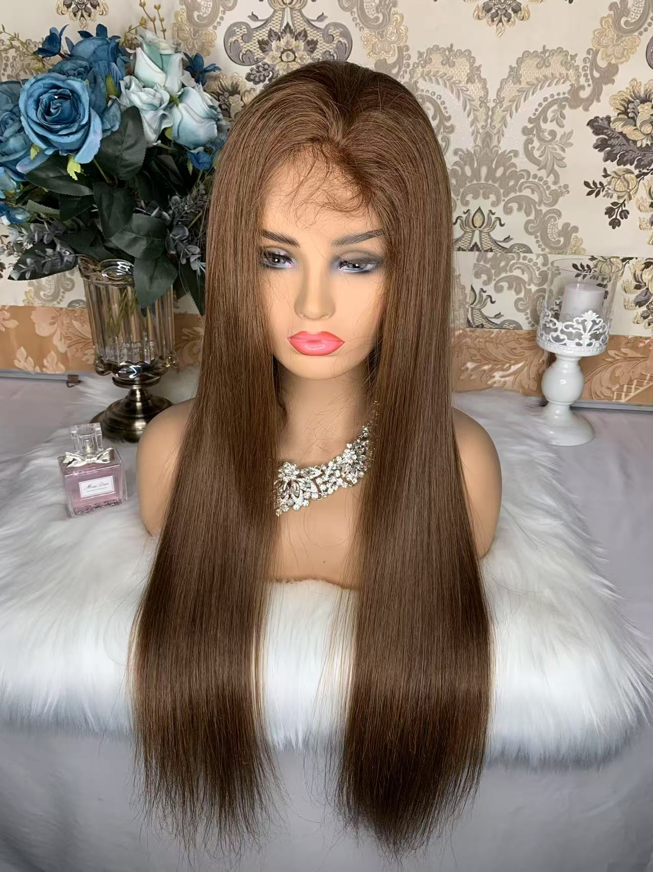 Sunbeauty Hair Color 4# Straight 13x6 Hd Lace Frontal Human Hair Wig