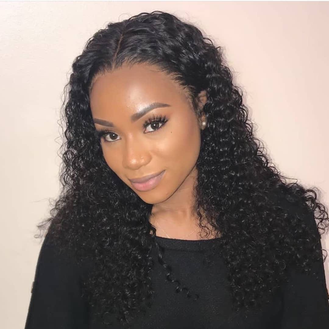 Sunbeautyhair Pre plucked Full lace 13x4 HD lace wig virgin Hair Deep curly invisible knots