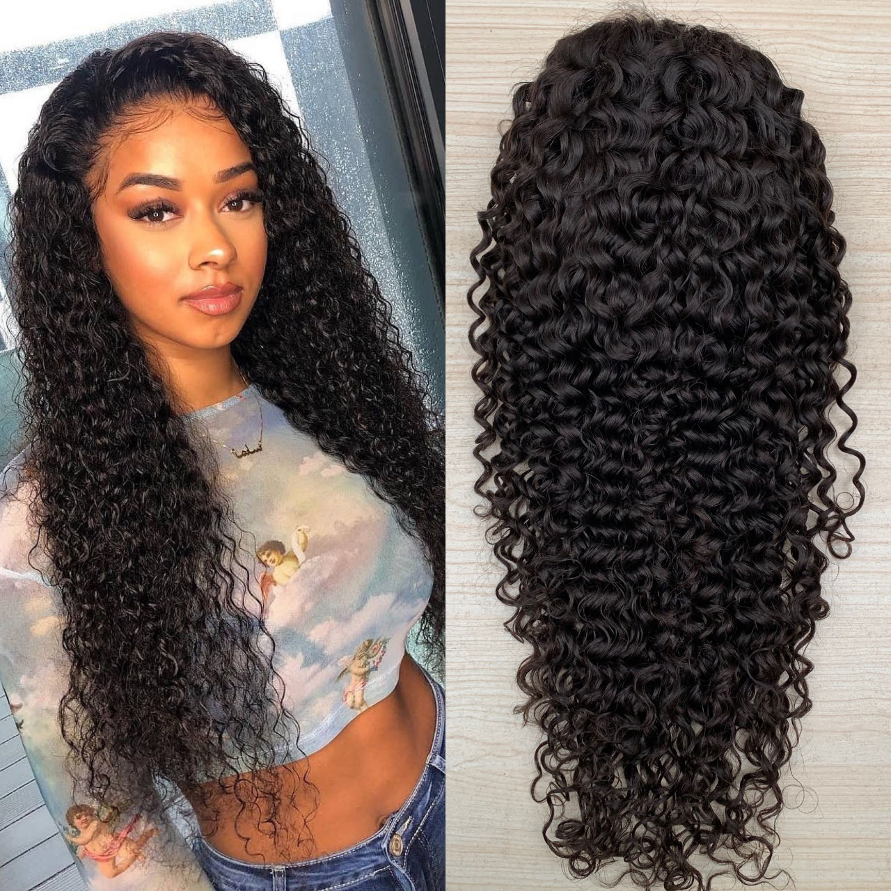 Sunbeautyhair HD lace frontal wig Jerry curly Pre pluced Hair line 13X4 Full lace