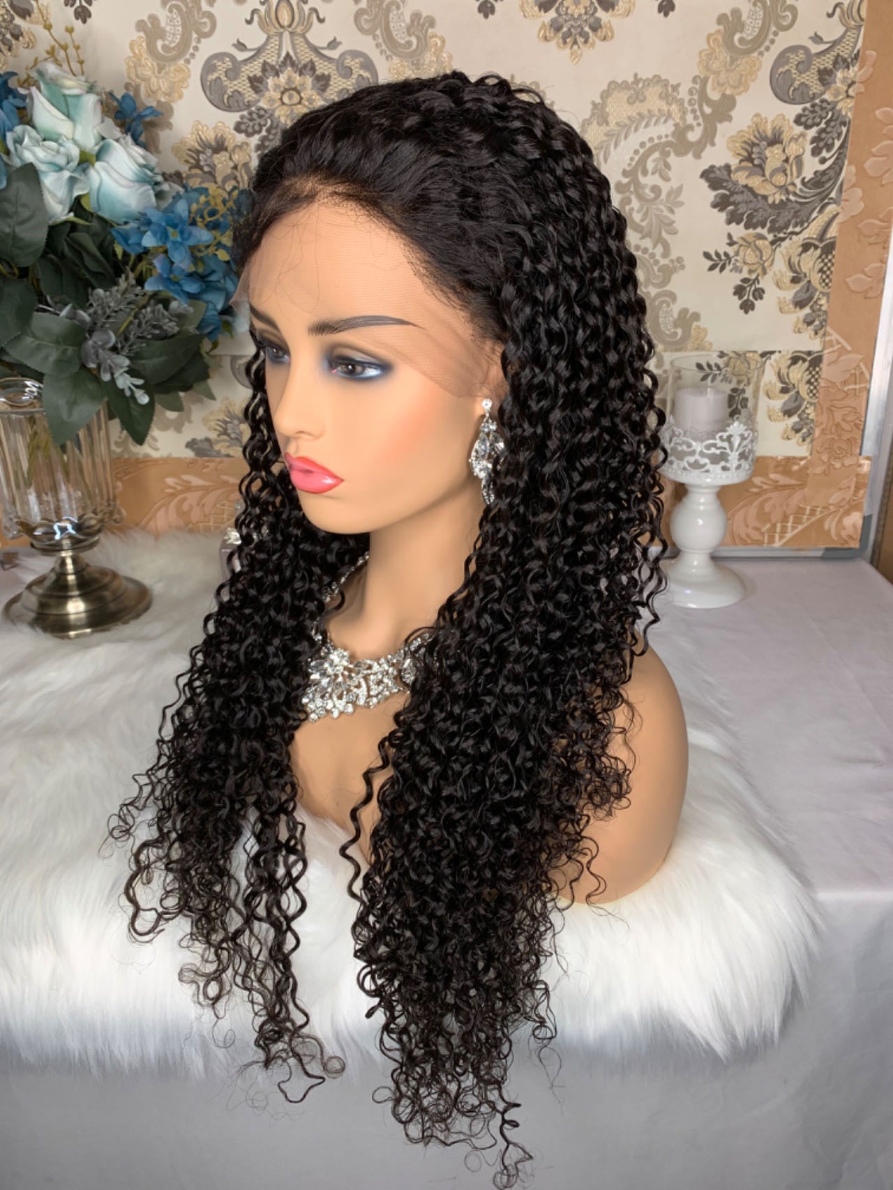 Sunbeautyhair Pre plucked Full lace 13x4 HD lace wig virgin Hair Deep curly invisible knots