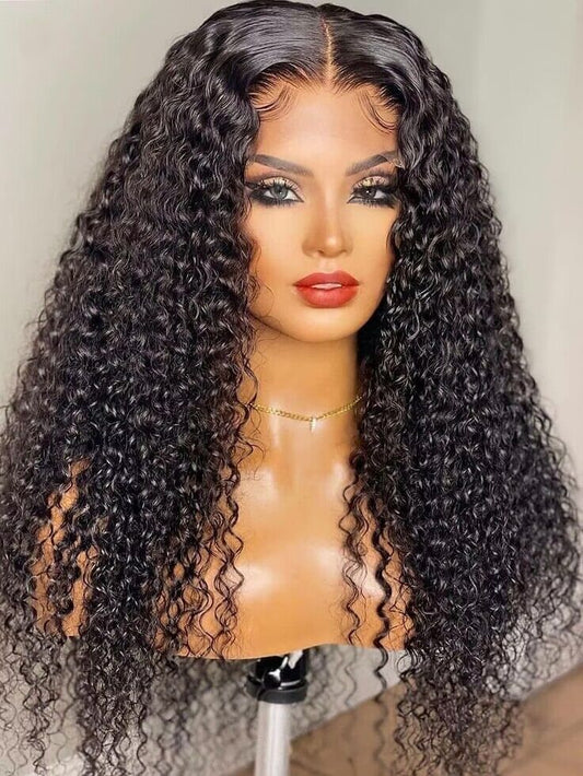 Sunbeautyhair Pre plucked Full lace 13x4 HD lace wig virgin Hair Deep curly invisible knots